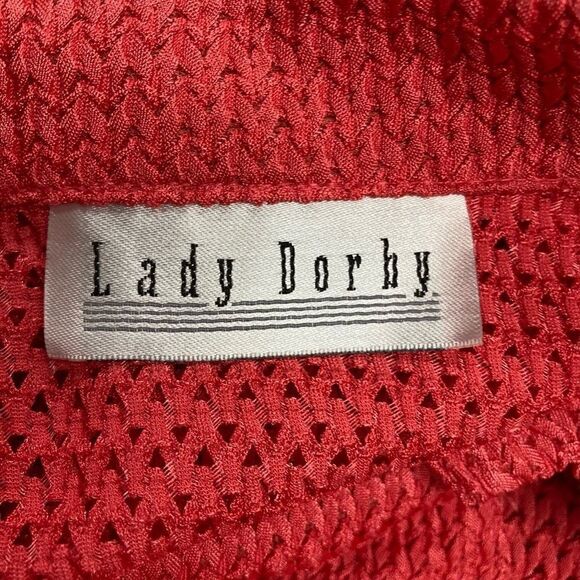 LADY DORBY, XLWomen’s Open-Weave, Orange Button Down‎ - Picture 3 of 7